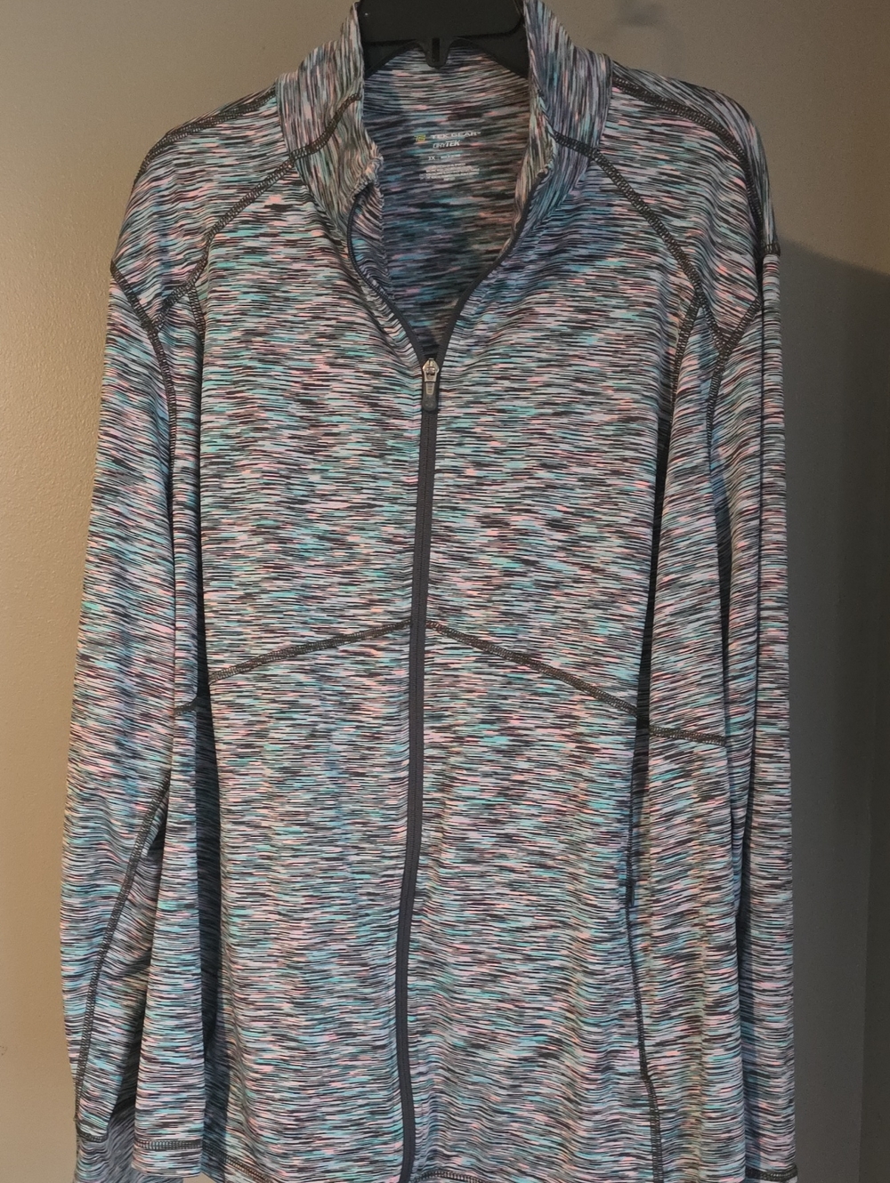tek gear Women's Space-Dye Full-Zip Jacket - Blue Multi Size 3X